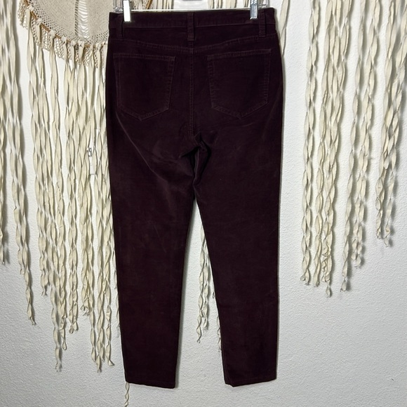 Garnet Hill Merlot Color Slim Fit Corduroy Pants Size 4 - Picture 5 of 16